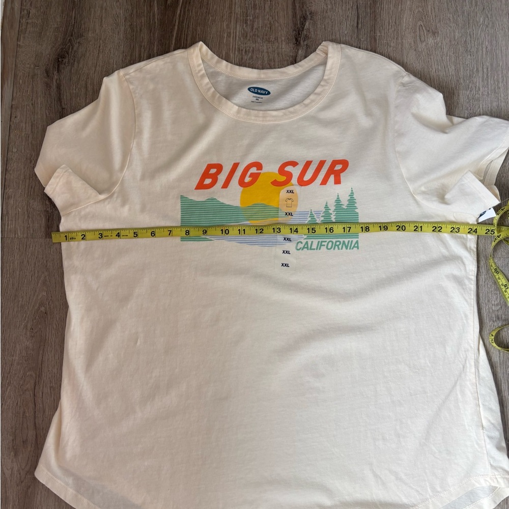 Old Navy beige Tee with Orange Text and Yellow Sun Graphic - Picture 11 of 12